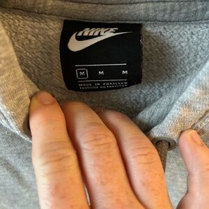 Nike Light Gray Pullover Hoodie with Black Logo Tag